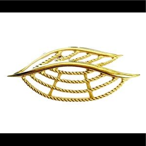 TRIFARI Gold Modernist Brooch Vintage